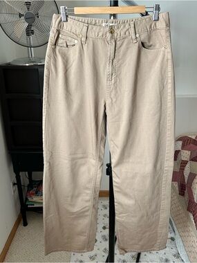 Oat New York High Rise Wide Leg Jeans 10 30
